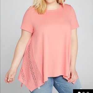 NWT Lane Bryant Eyelet Swing Tee